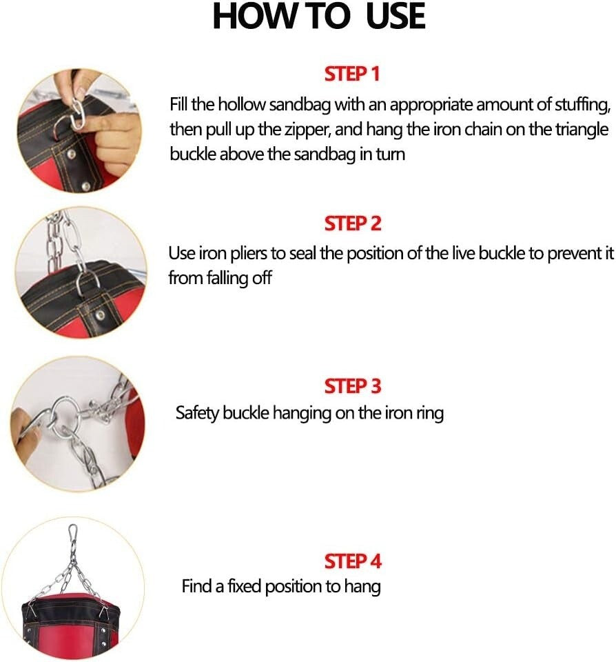 4ft Boxing Heavy Bag Set with Gloves & Hooks for Martial Arts Fitness