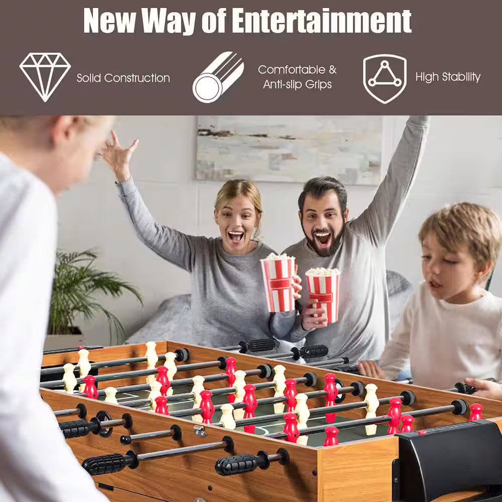 48 In 3-In-1 Multi-Game Table: Foosball, Billiards, Soccer Pool Hockey for Kids