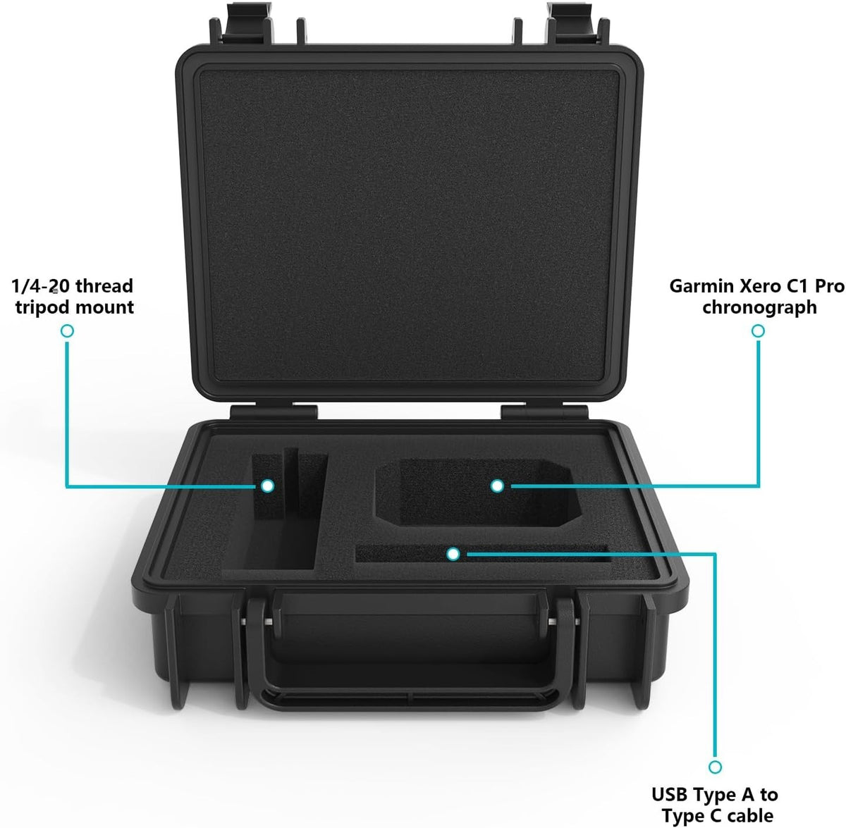 Heavy Duty Waterproof Hard Carrying Case for Garmin Xero C1 Pro Chronograph
