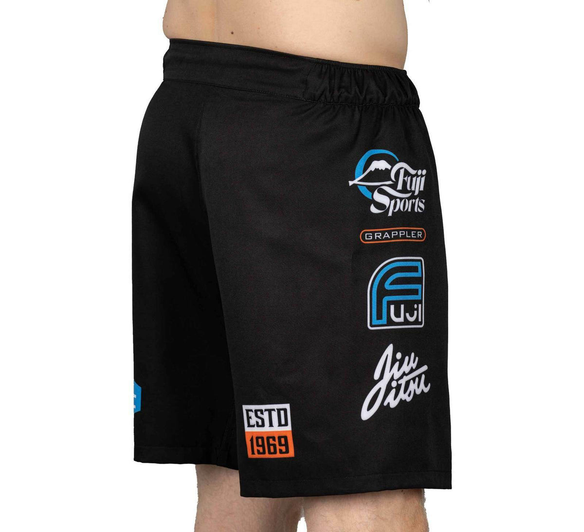 Grappling Fight Shorts for MMA BJJ No-Gi Competition - Black