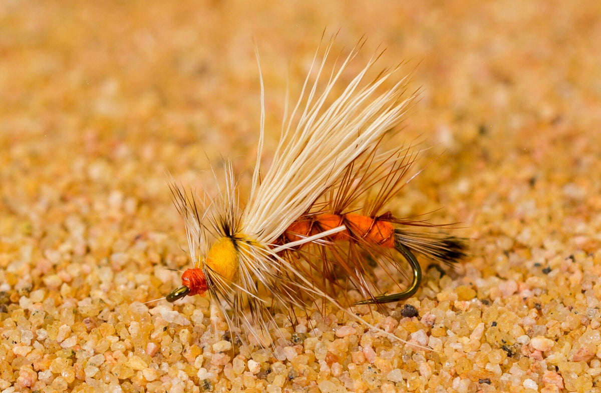 Orange Dry Fly with Mustad Signature Hooks for Fly Fishing - Assorted Sizes