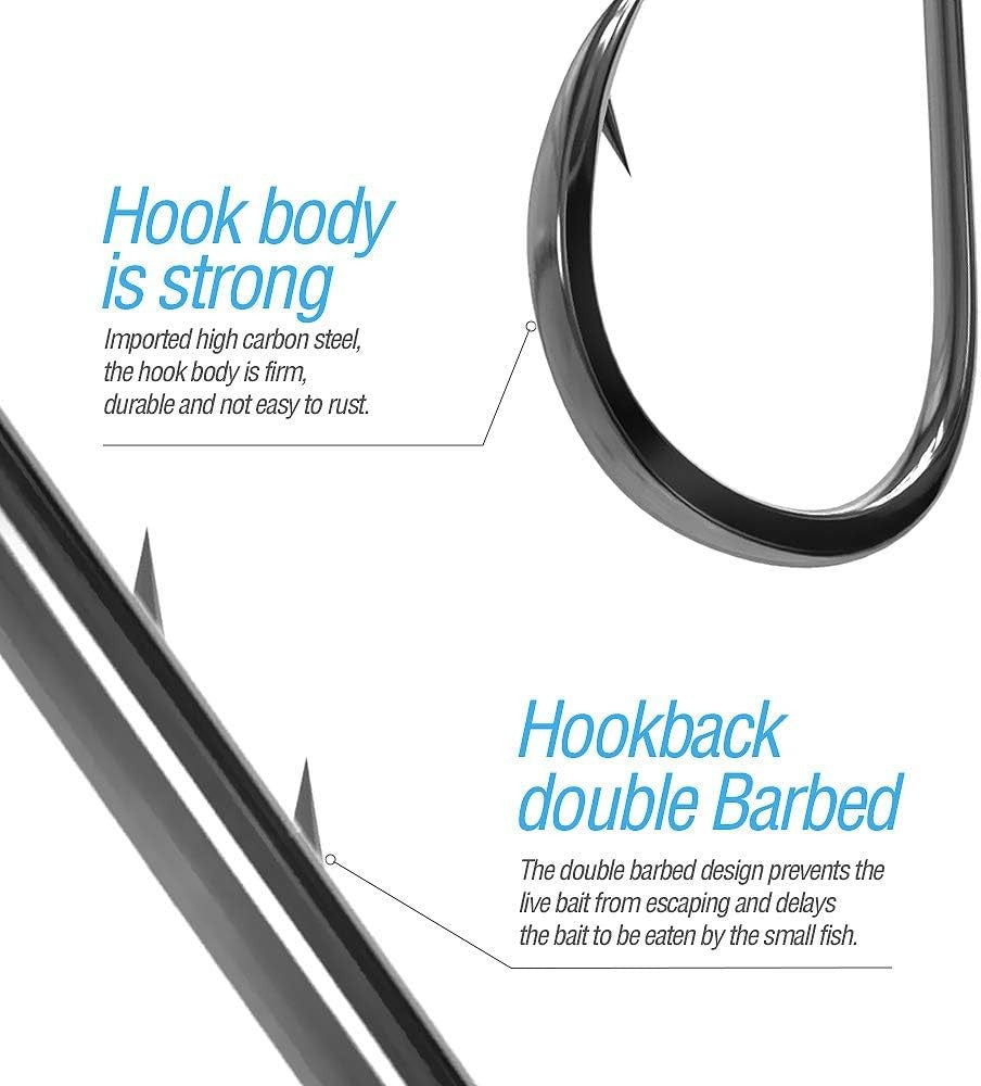 600 Pcs Barbed Single Fish Hooks for Carp Fishing - Sizes 3#-12#