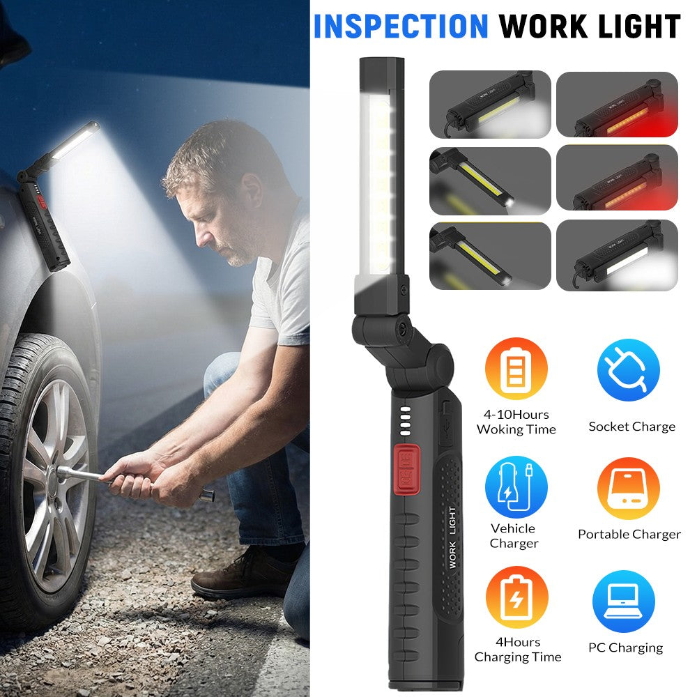 Rechargeable USB LED Work Light with High Lumens, IPX6 Waterproof, Multiple Modes