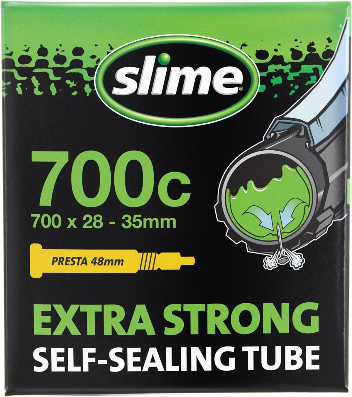 700x28-35mm Self-Sealing Bicycle Inner Tube with Presta Valve - Extra Strong, Quick Repair