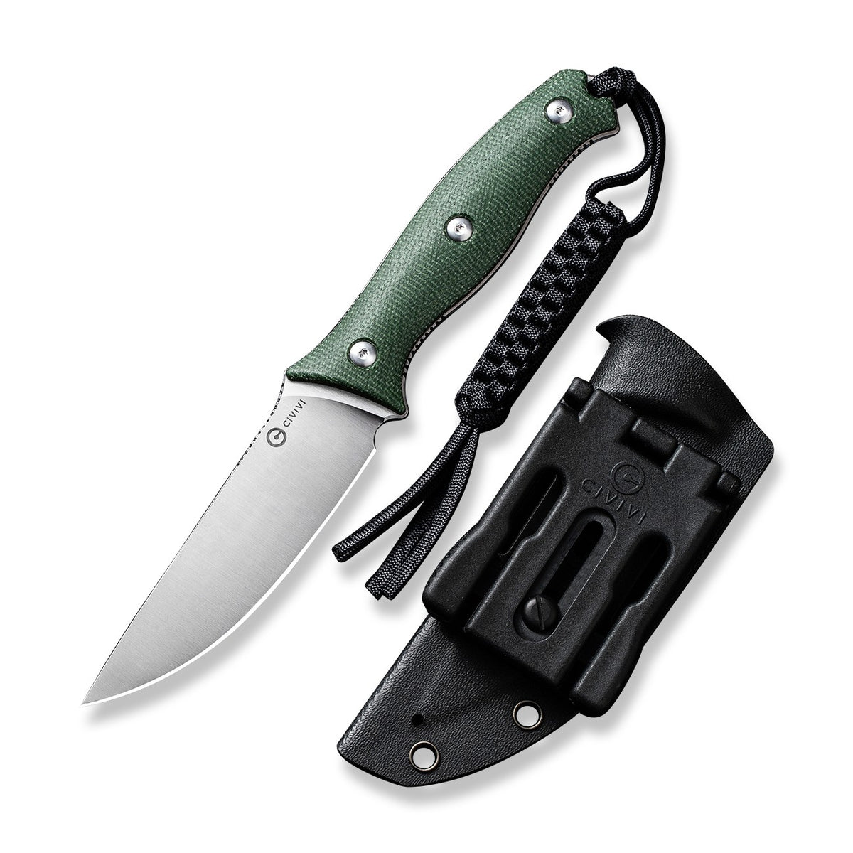 Fixed Blade Survival Knife with Green Micarta Handle and Nitro-V Steel Blade
