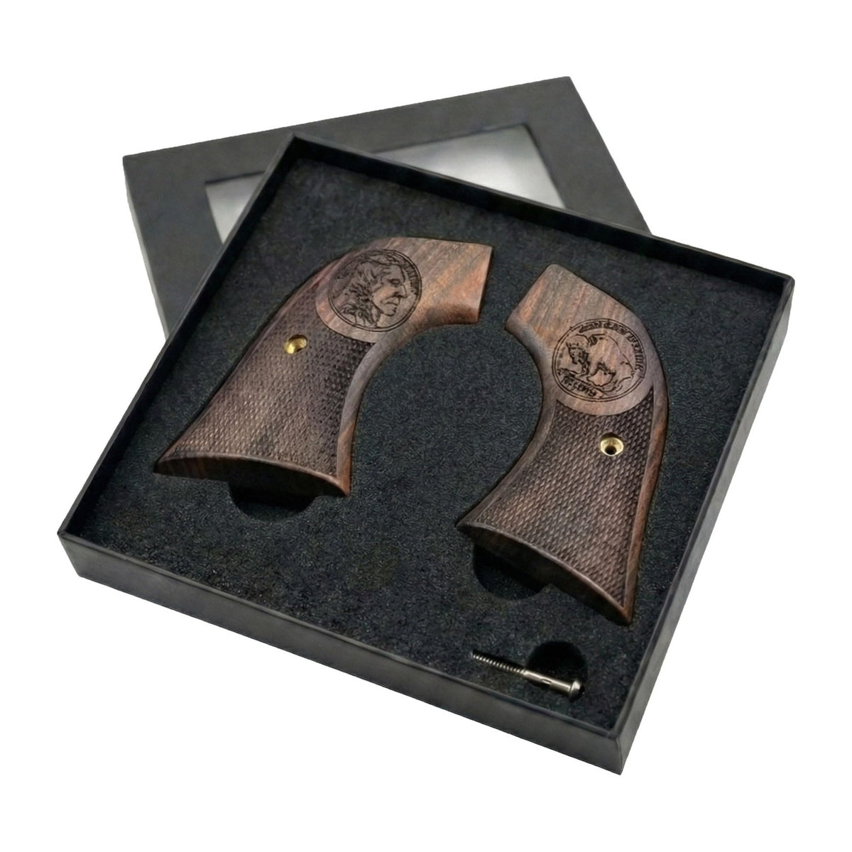 Ruger Revolver Walnut Buffalo Nickel Grips - Fits Super Wrangler & Blackhawk