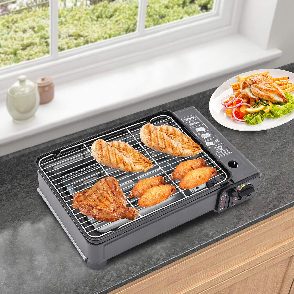 Portable Camping Gas Grill Stove for Outdoor Barbecue and Roasting