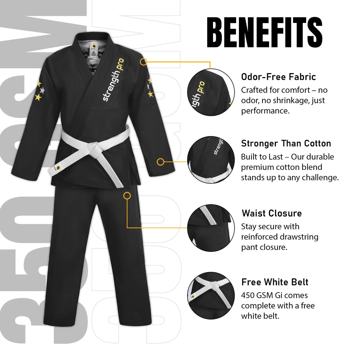 Men's Lightweight Preshrunk Jiu Jitsu Gi with Belt for Martial Arts Training
