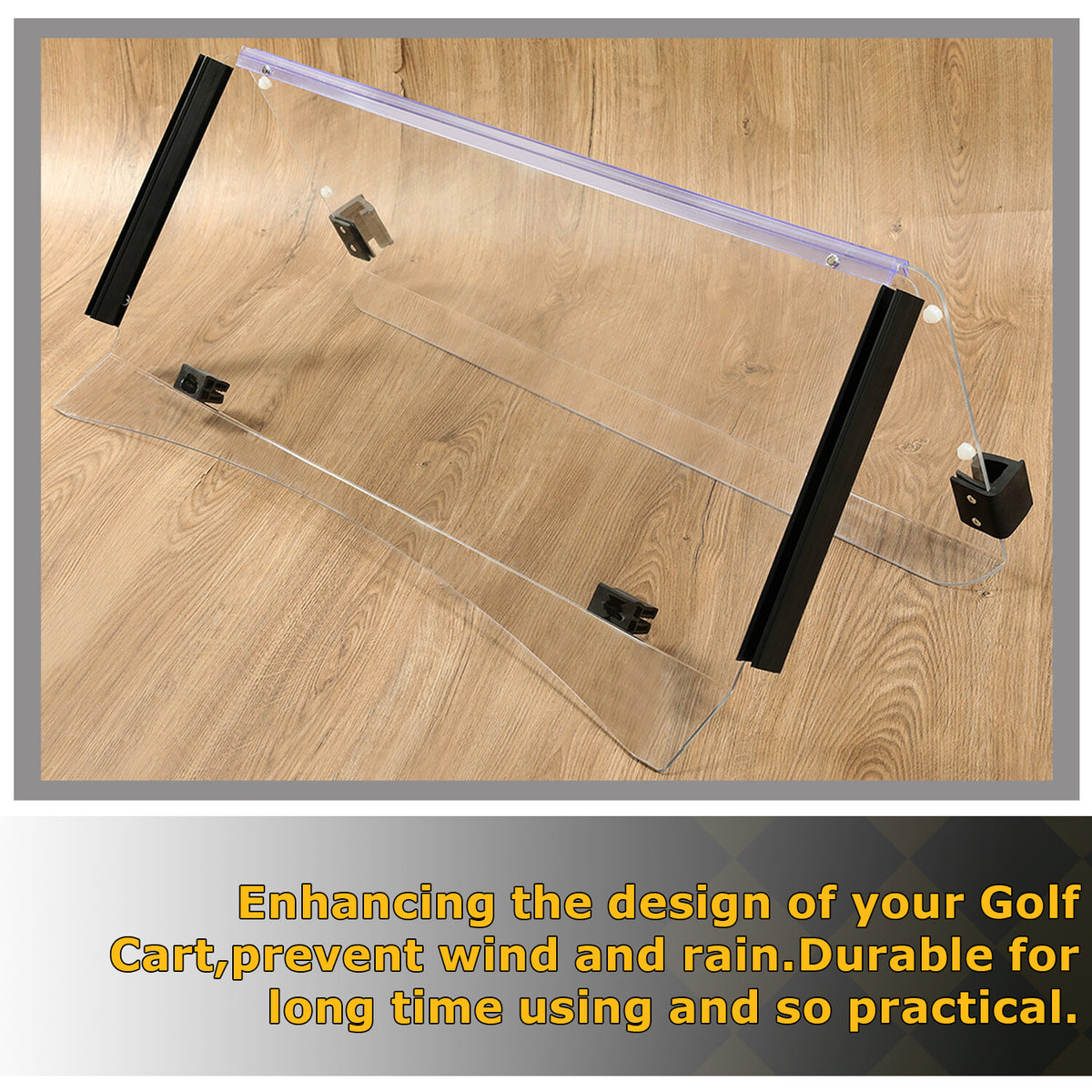 EZGO TXT Golf Cart Windshield - Clear Impact-Resistant Front Shield 2014+