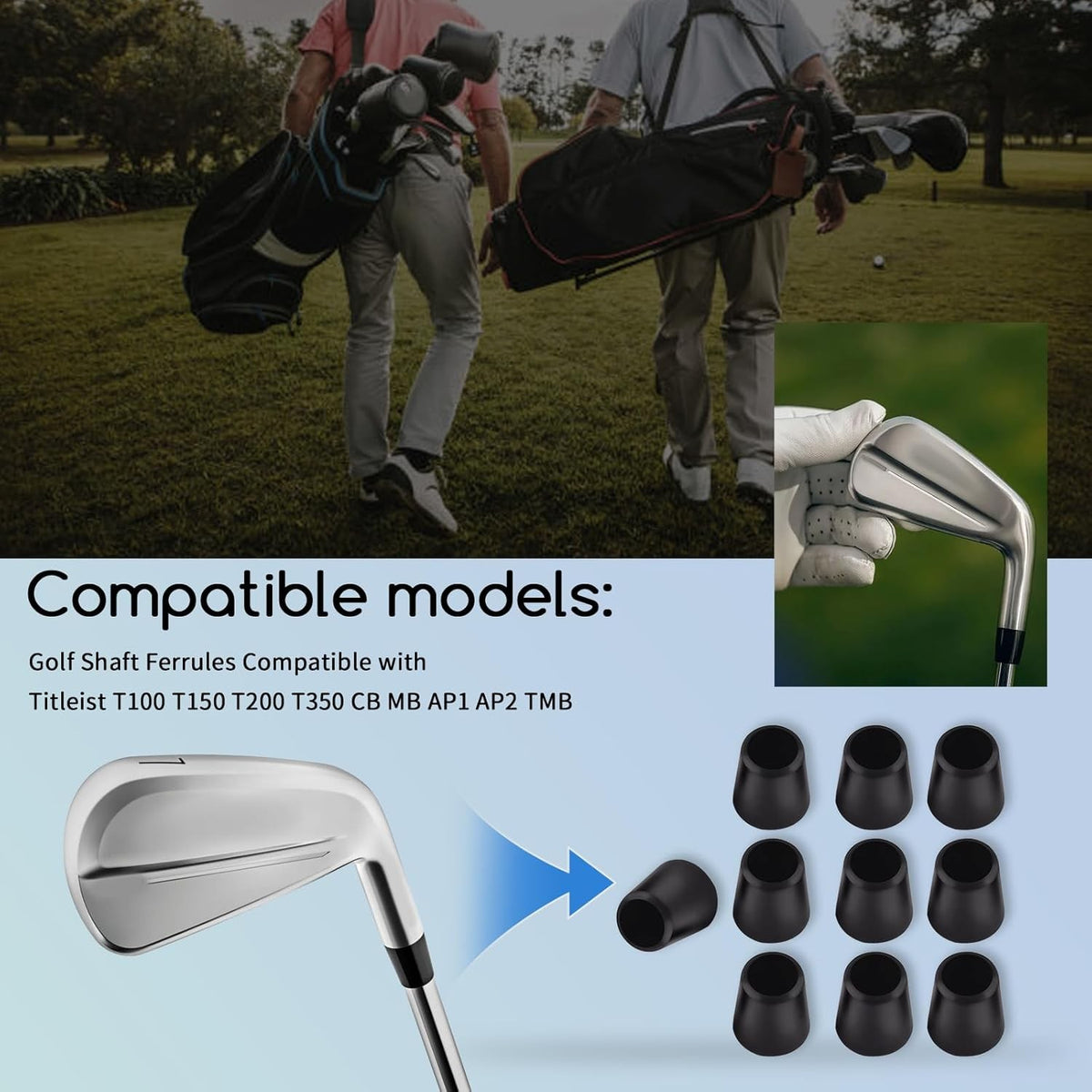 Golf Shaft Ferrules 10Pcs for Titleist T100 T150 T200 T350 MB CB AP2 5/8 Inch