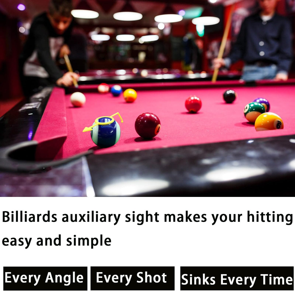 Billiards Aiming Trainer - 2 Pack Pool Cue Training Tool for Accuracy
