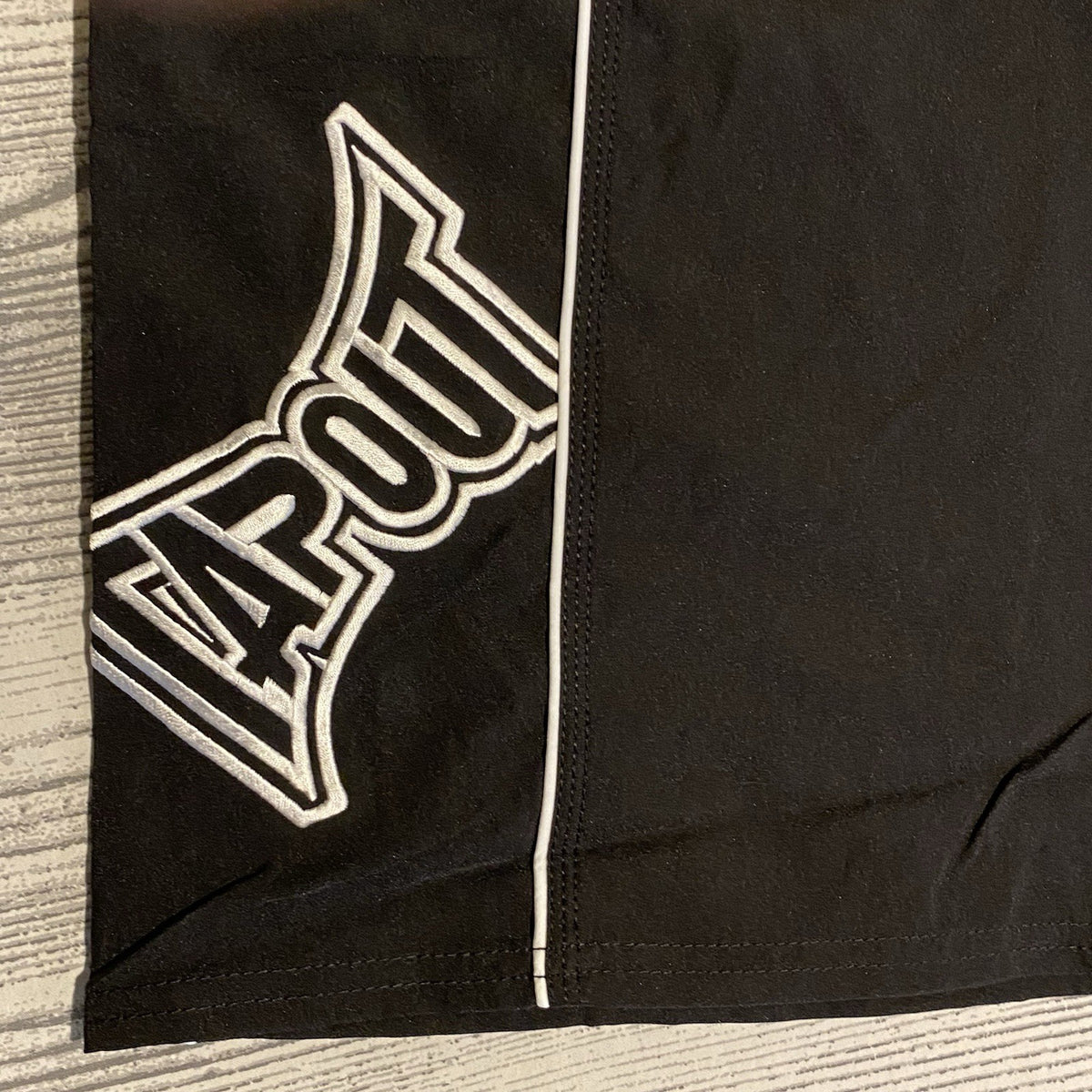 Men's MMA Wrestling Shorts Black White Drawstring 40