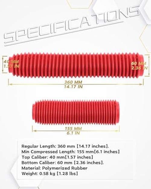 Universal Front Fork Cover for Motocross Dirt Bikes 155-360mm Red