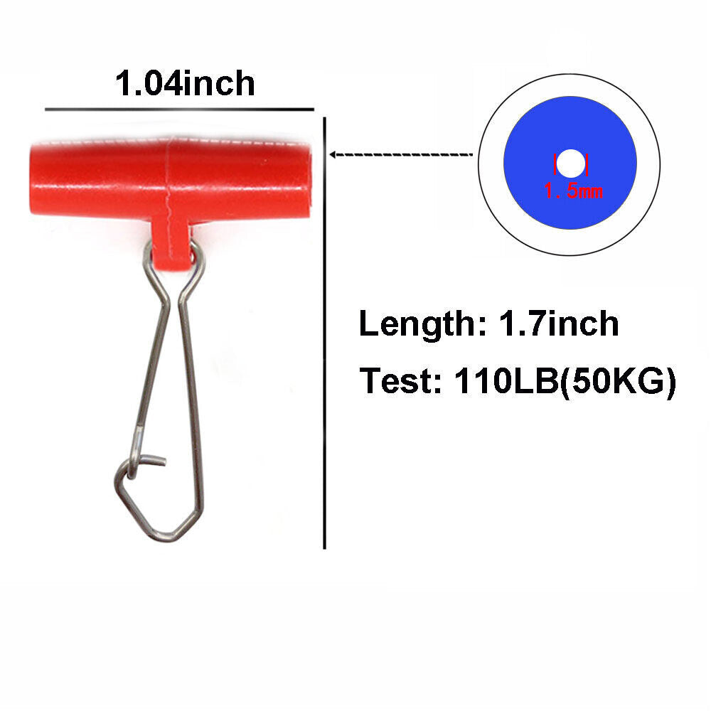 Fishing Line Sinker Slider with Snap - Heavy Duty Tackle for Freshwater & Saltwater