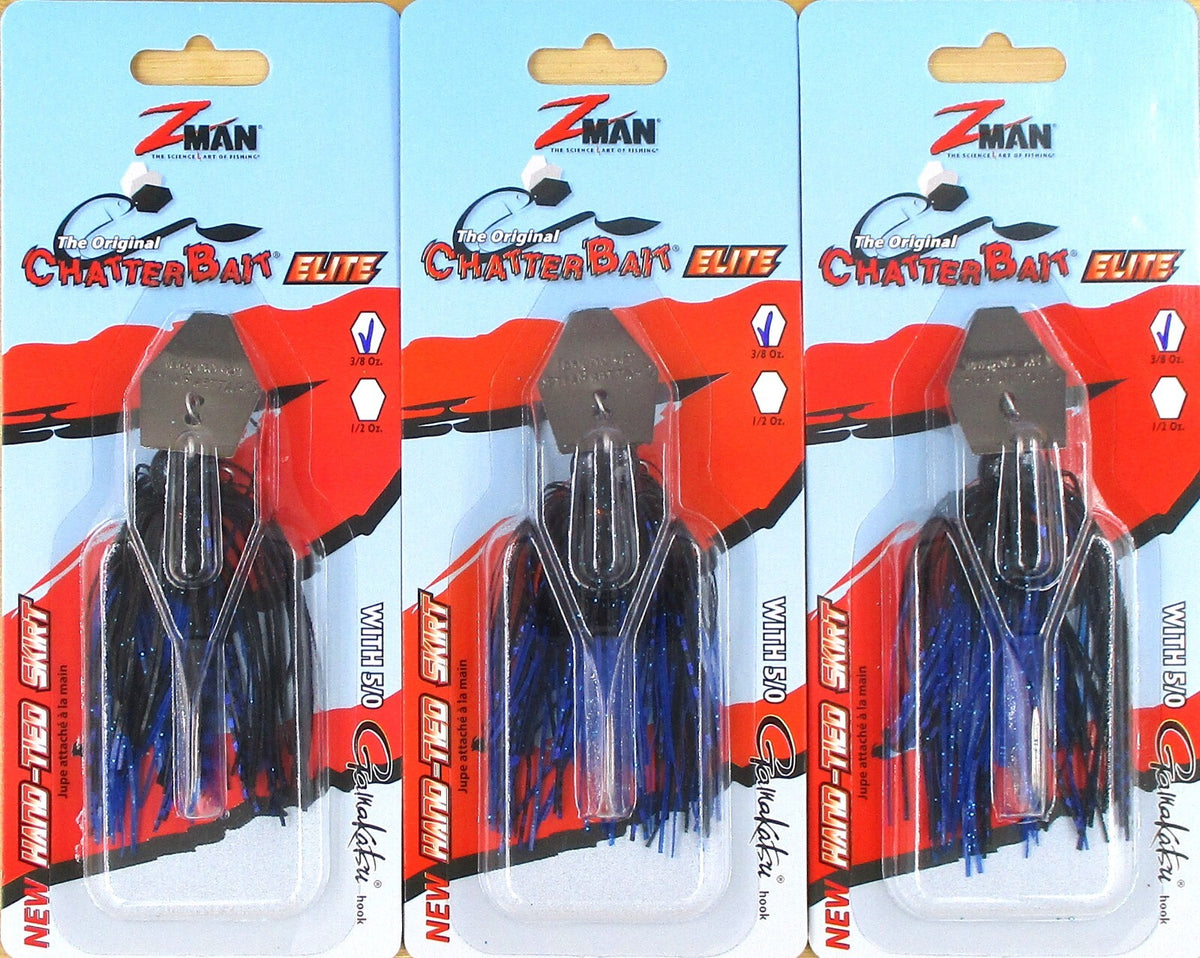 Fishing Lure Set - 3/8 Oz Chatterbait Elite Bladed Swim Jig for Bass Fishing