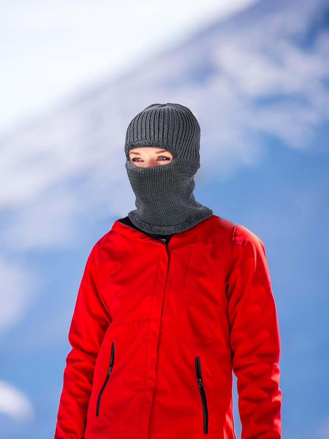 Men's Thermal Polar Fleece Face Mask Hood for Cold Winter