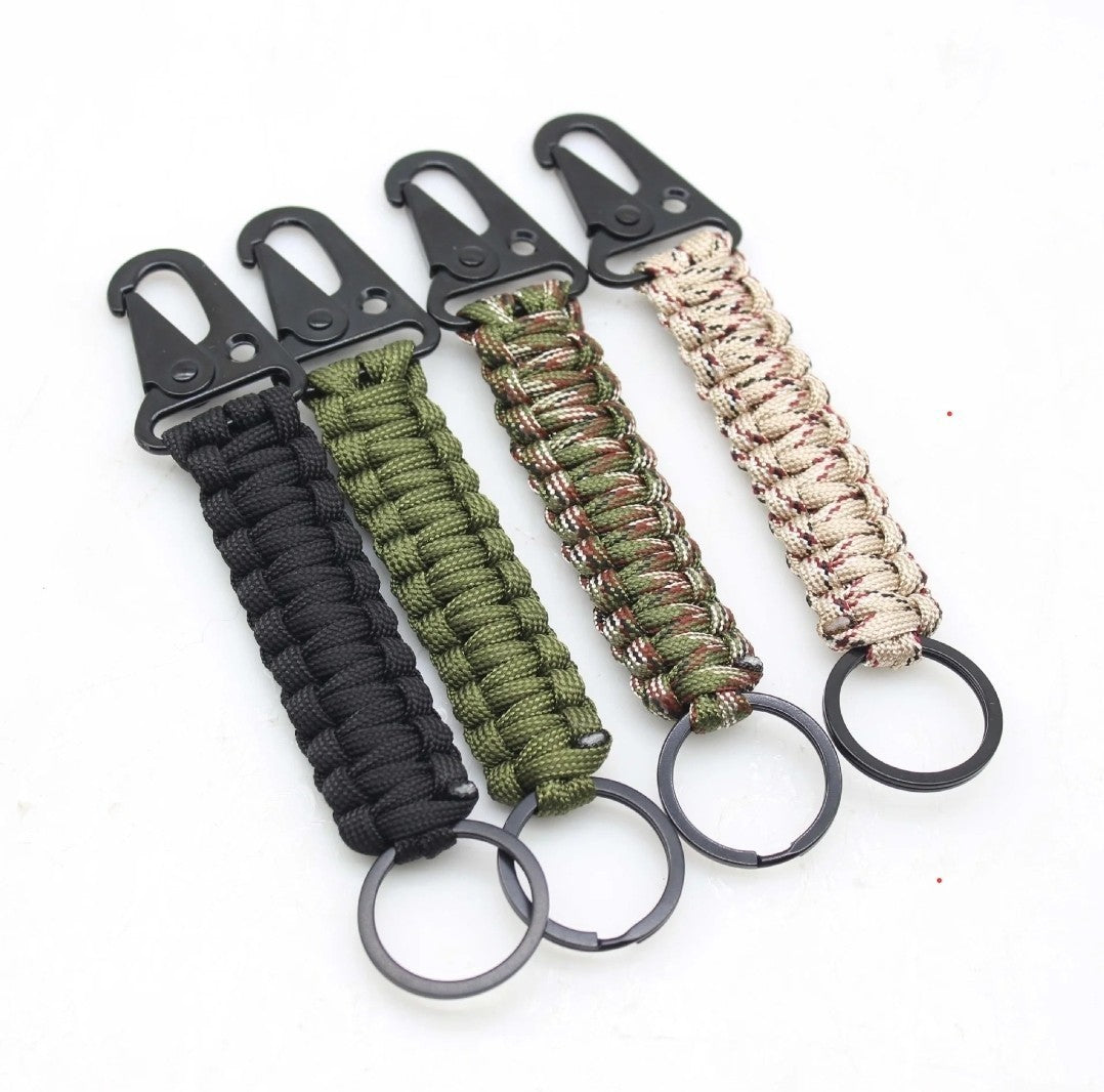 Tactical Paracord Keychain with HK Clip - Rugged EDC Key Fob and Lanyard
