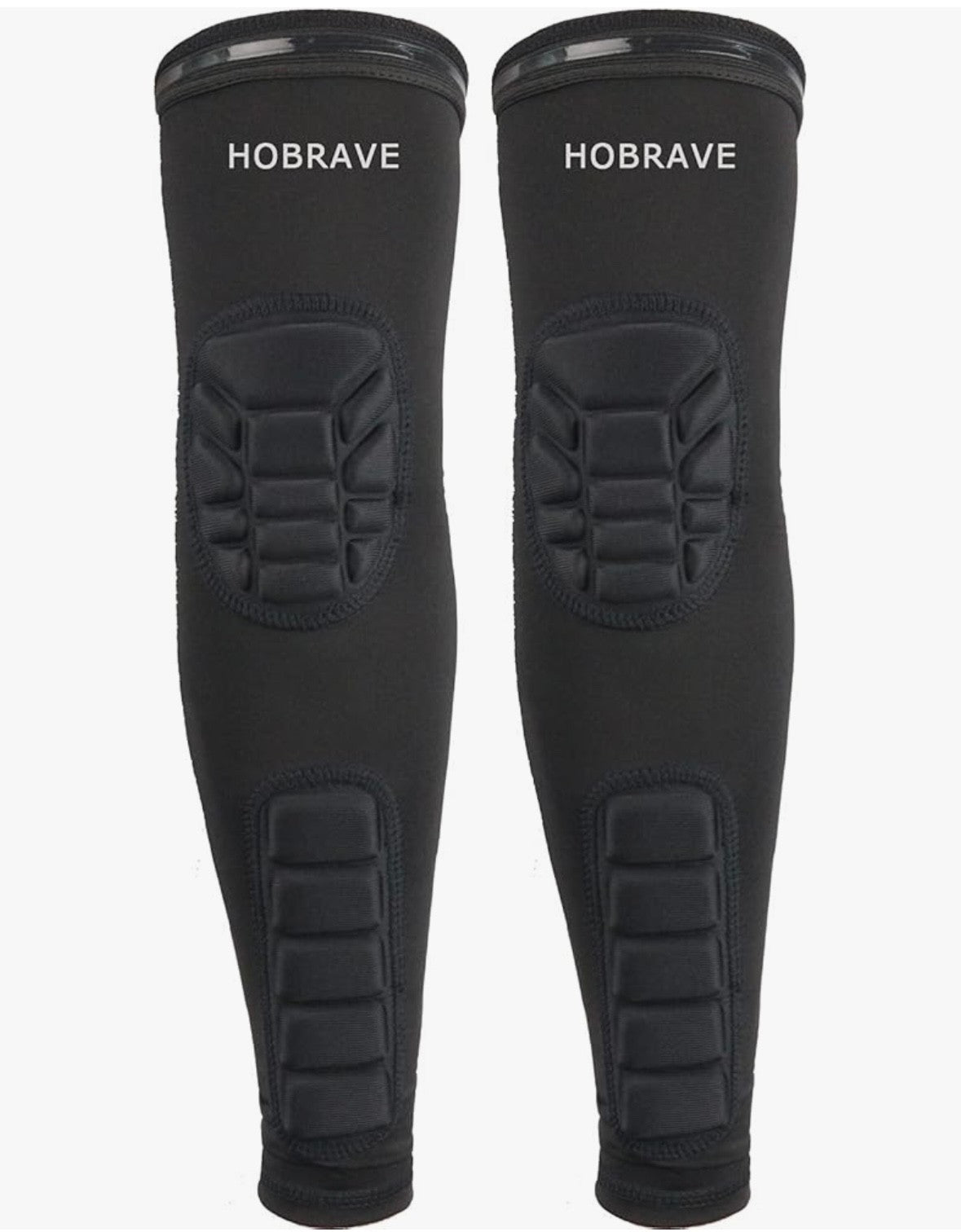 Hobrave Padded Elbow & Forearm Sleeves 2 Pack for Impact Protection - XL Black