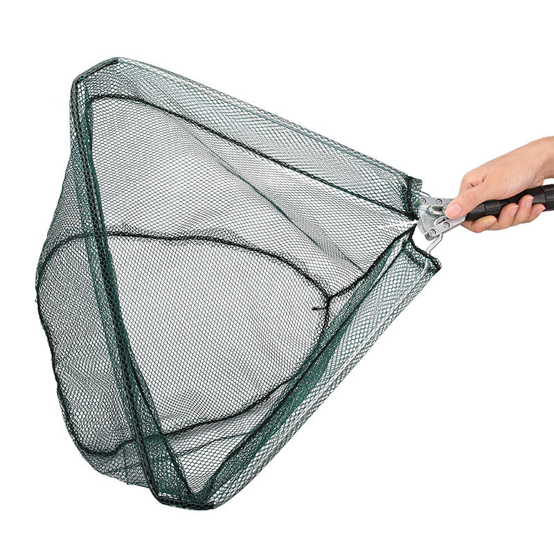 Telescopic Folding Aluminum Fishing Landing Net with Micro Mesh 3-Section Extending Pole