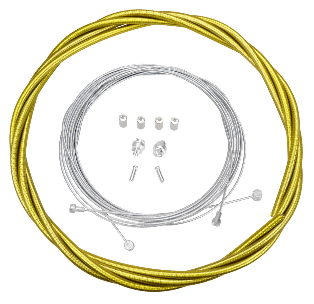 Bike Brake Cable Kit for Drop Bar Road & BMX Bikes, Yellow Clear Housing