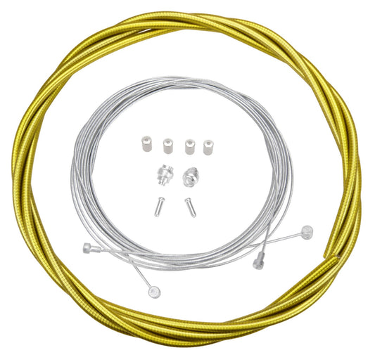 Bike Brake Cable Kit for Drop Bar Road & BMX Bikes, Yellow Clear Housing