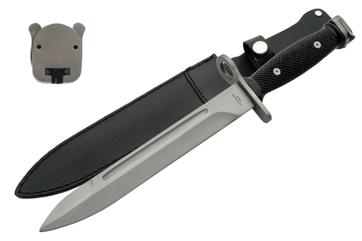 14-Inch Stainless Steel Fixed Tactical Knife with Sheath