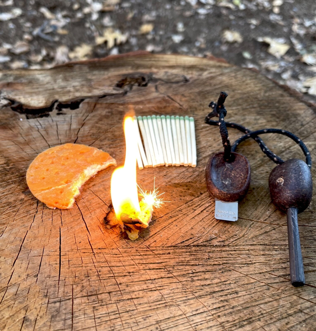 All Weather Fire Starter Wafers with Matches for Camping Survival
