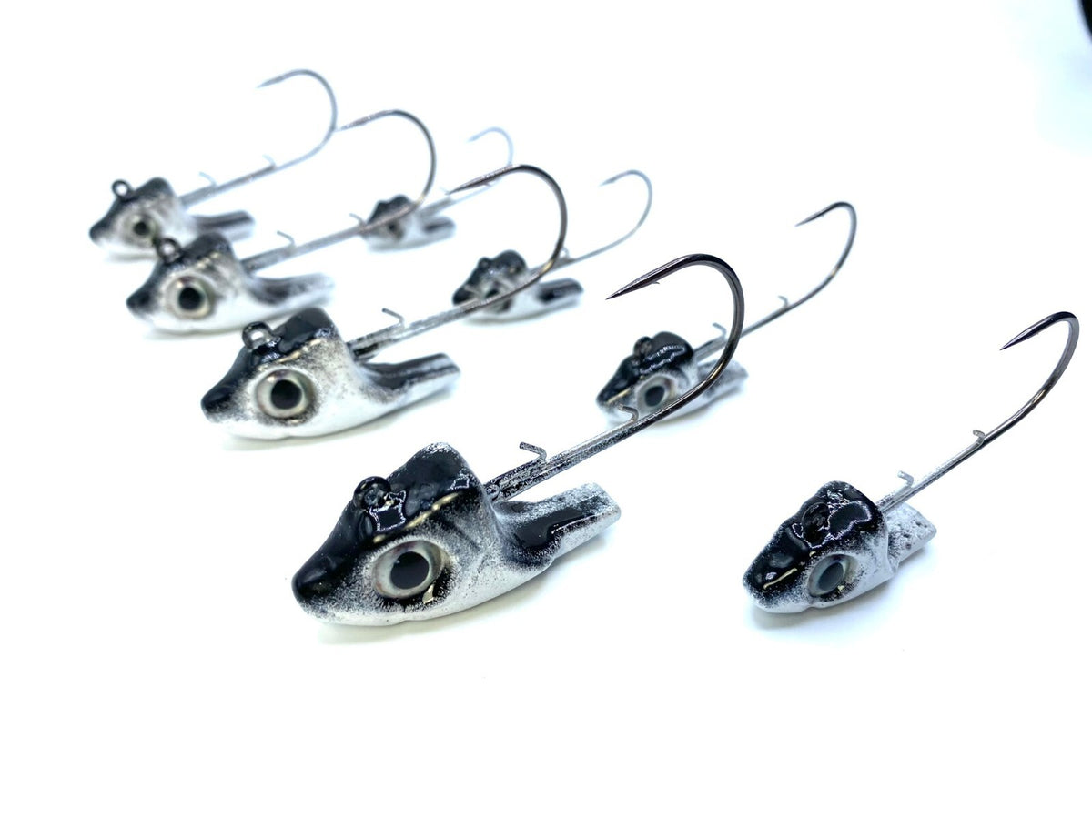 Ledge Knocker Swimbait Jig Heads with 3D Eyes - Multiple Weights & Hooks