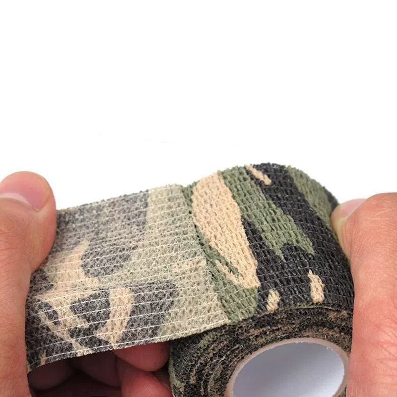 Camouflage Fabric Tape Wrap for Hunting, Airsoft, and Outdoor Gear - 2in x 5yd, 15 Rolls
