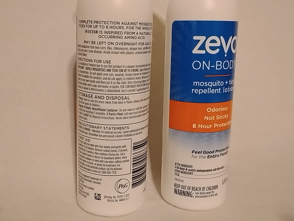 Mosquito and Tick Repellent Lotion - Non Sticky, Odorless, 8-Hour Protection - 2 Pack