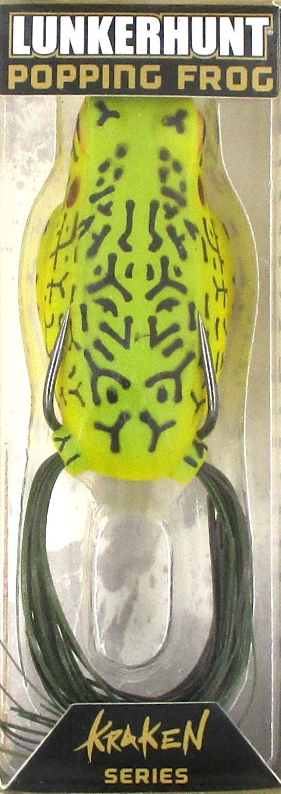 Lunkerhunt Hollow Body Topwater Popping Frog Lure - 2.5 Inch, 1/2 Oz, Pack of 3