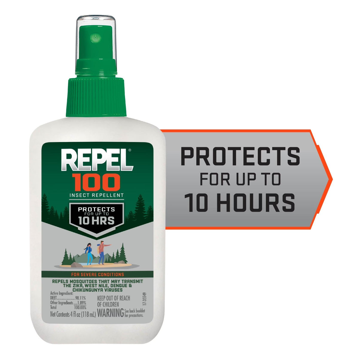 Insect Repellent Spray with DEET - 10-Hour Mosquito and Tick Protection, 4oz Pack of 2