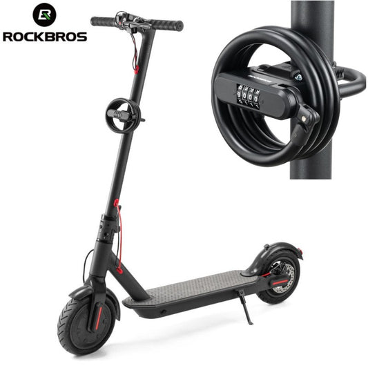 Portable 4-Digit Combination Bike Lock with Steel Cable - Anti-Theft