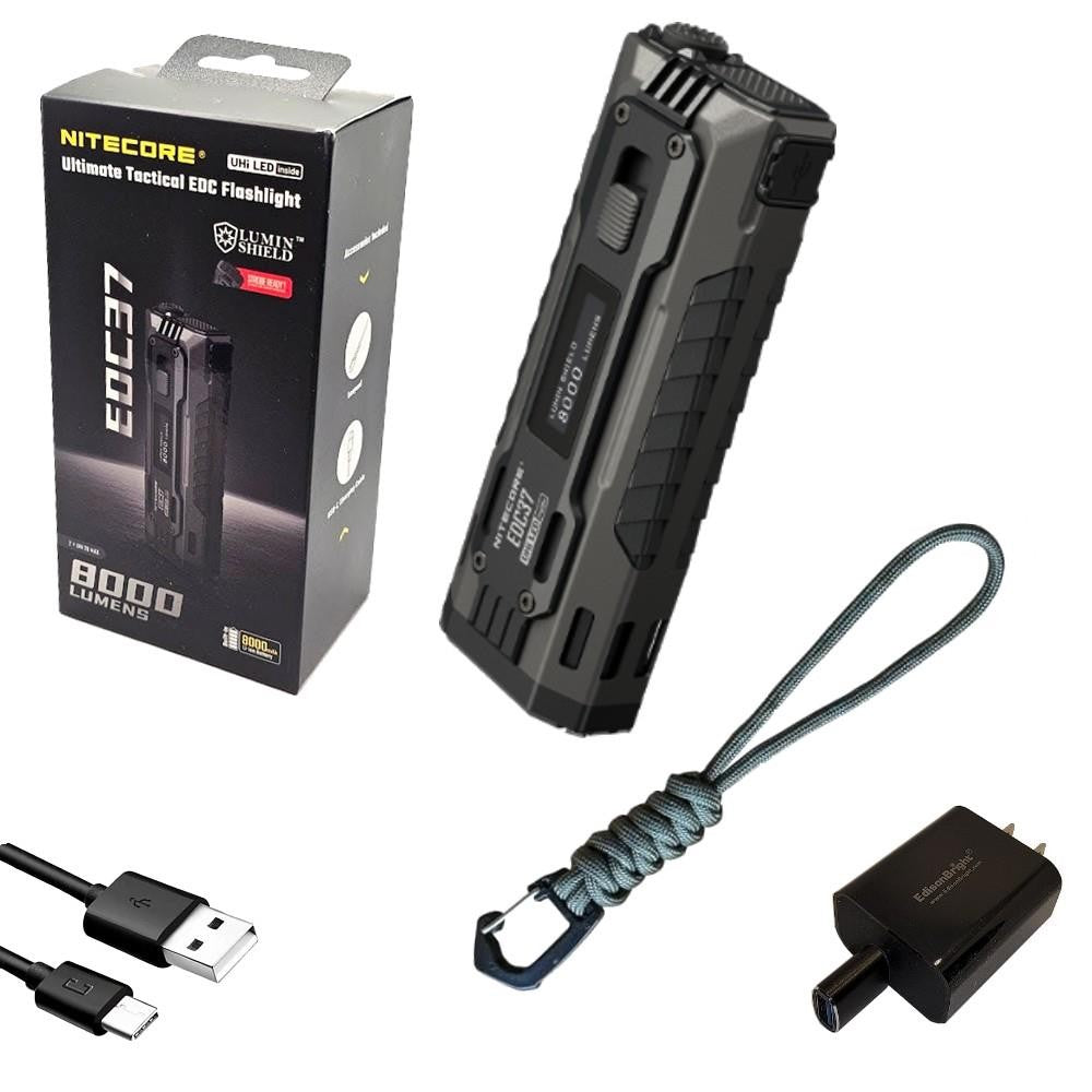 Rechargeable LED Tactical Flashlight 8000 Lumens Compact Outdoor Light