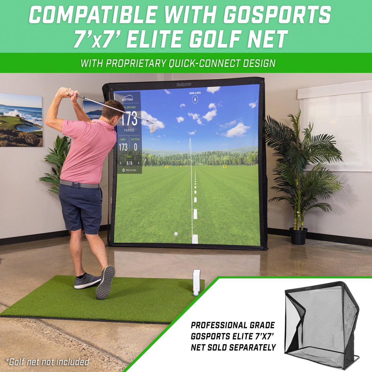 Golf Simulator Impact Screen 7.8' x 6.8' for Projectors & Hitting Nets