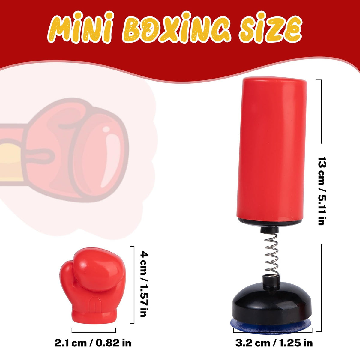 Mini Desktop Boxing Bag Set with Gloves - Stress Relief Punching Toy, Red