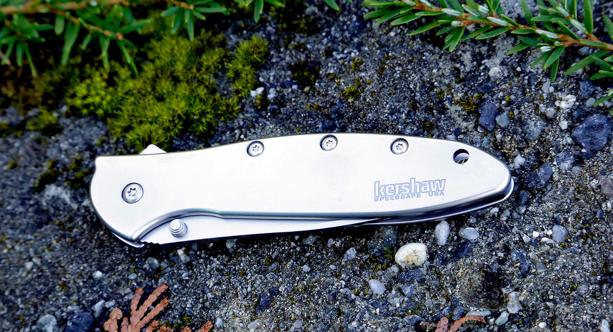 Kershaw Leek Assisted Opening Folding Knife - Silver Blade, Blem, 3 Inch