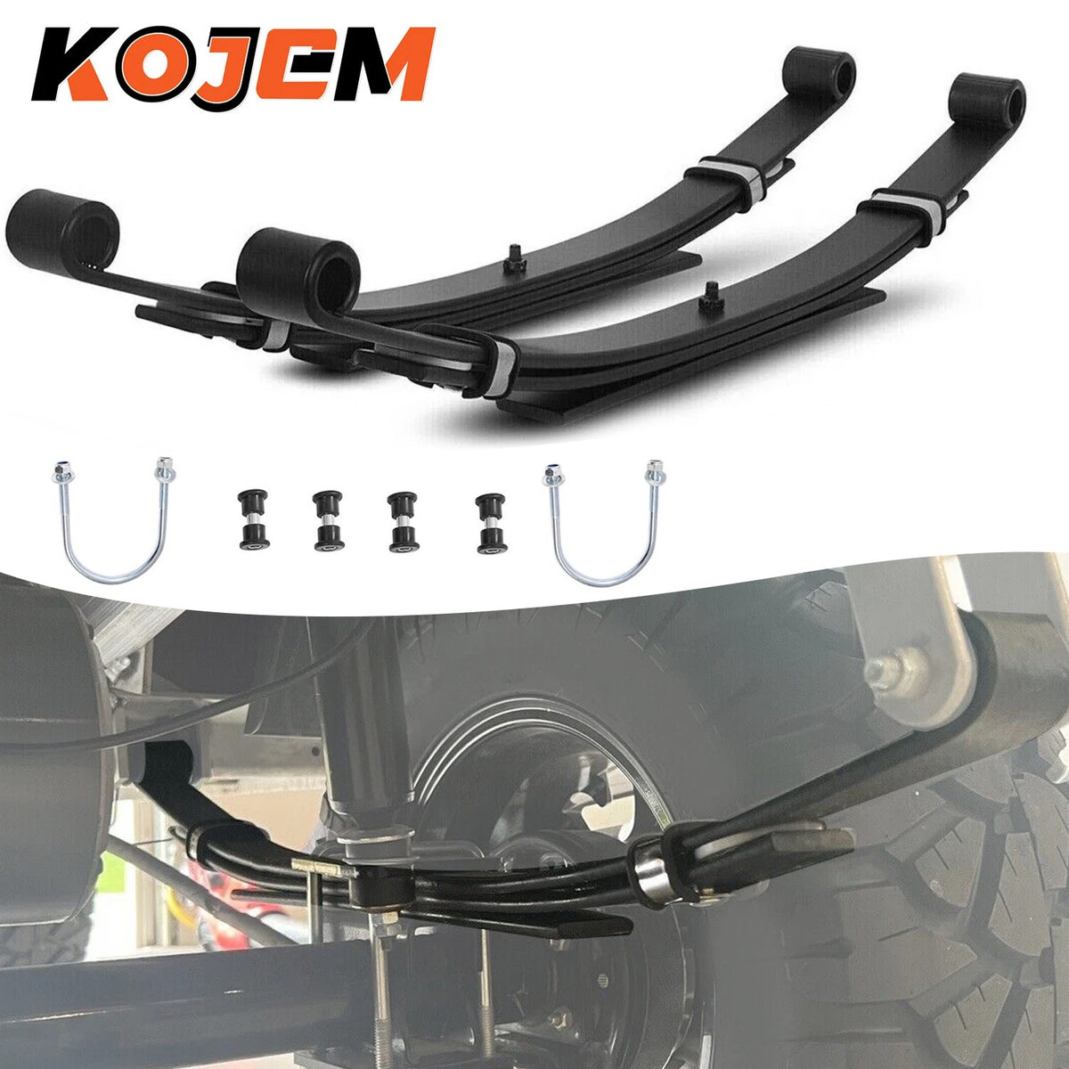 Heavy Duty Rear Leaf Springs for Club Car DS Golf Cart 1981+ Set of 2