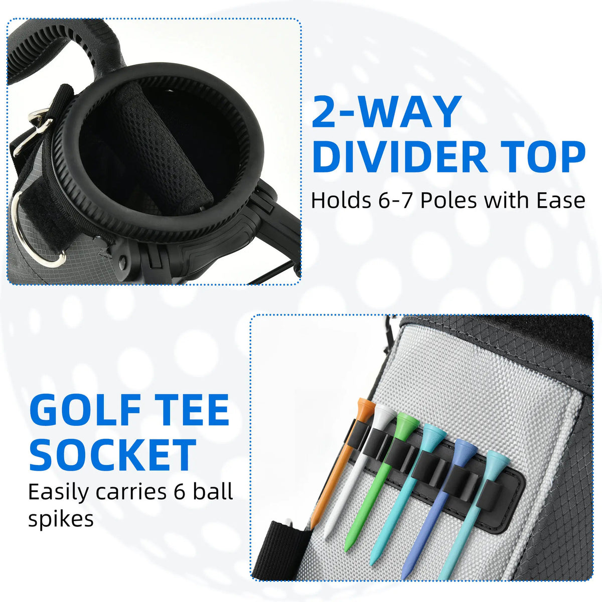 Lightweight Golf Stand Bag with Cooler Pocket, Easy Carry & No-Slip Stand