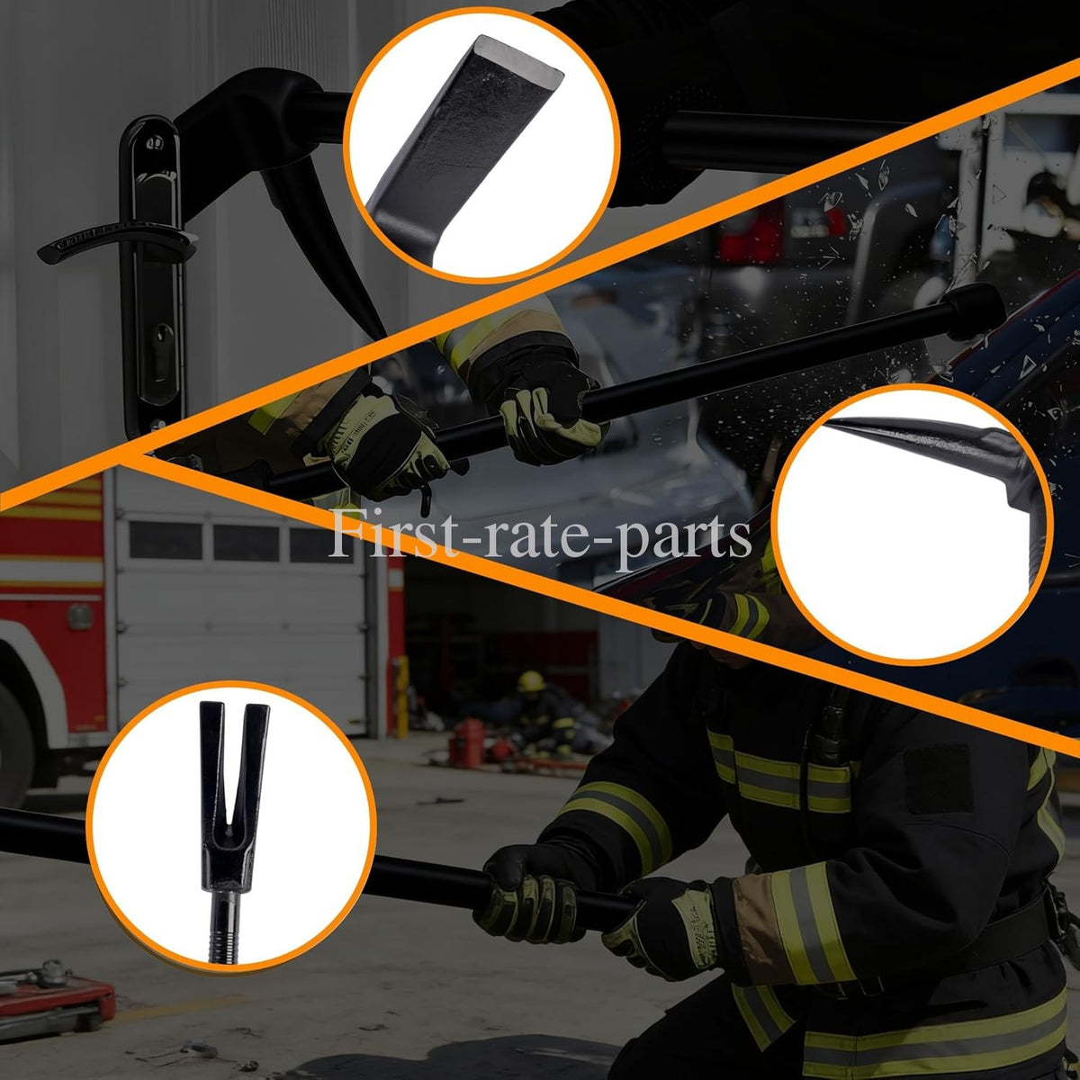 30-Inch Black Breacher Pry Bar - Drop-Forged Steel Fire & Rescue Tool
