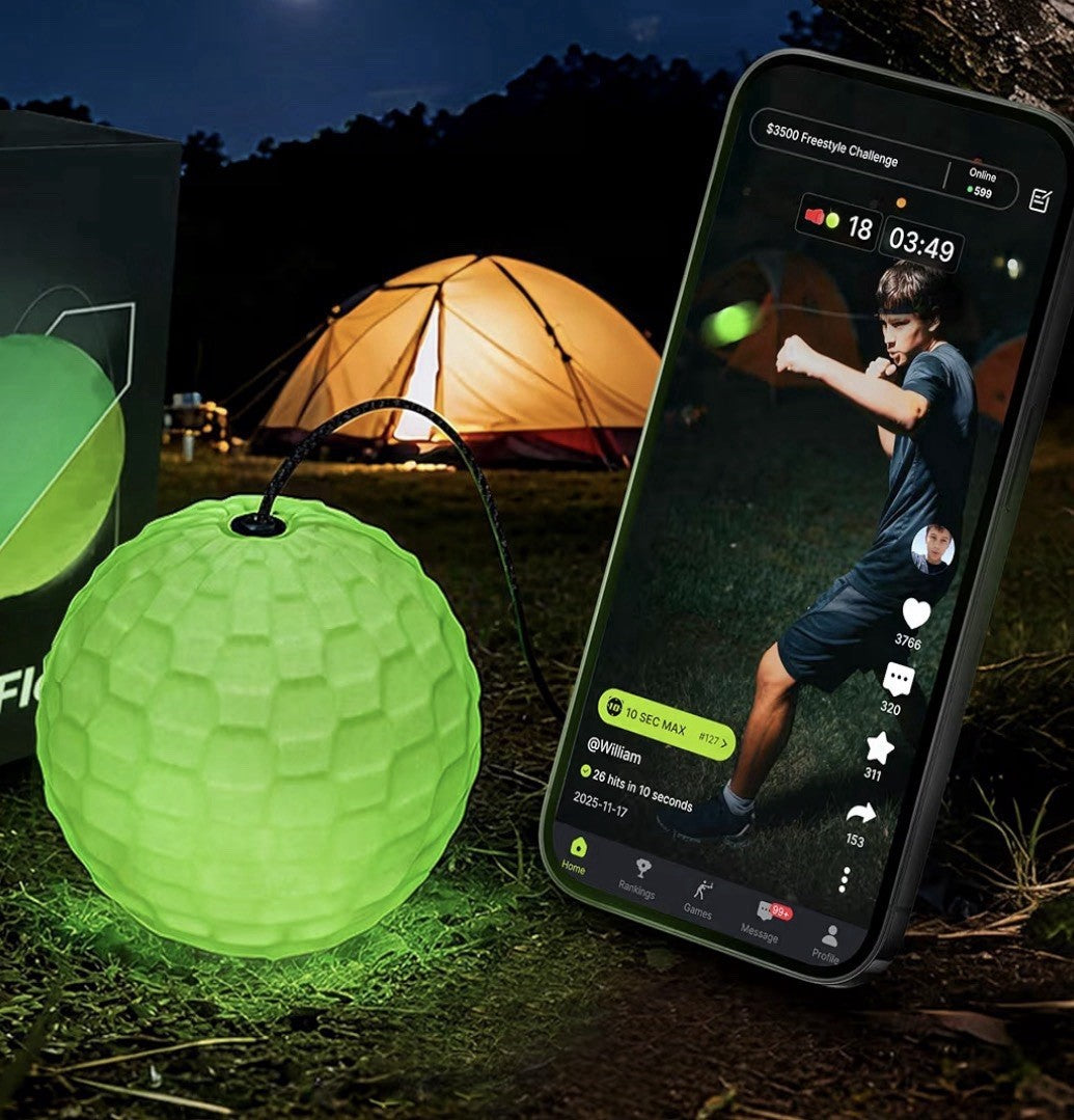 Glow-in-the-Dark Reflex Boxing Ball with Counter App - 2.75 Inch Training Toy