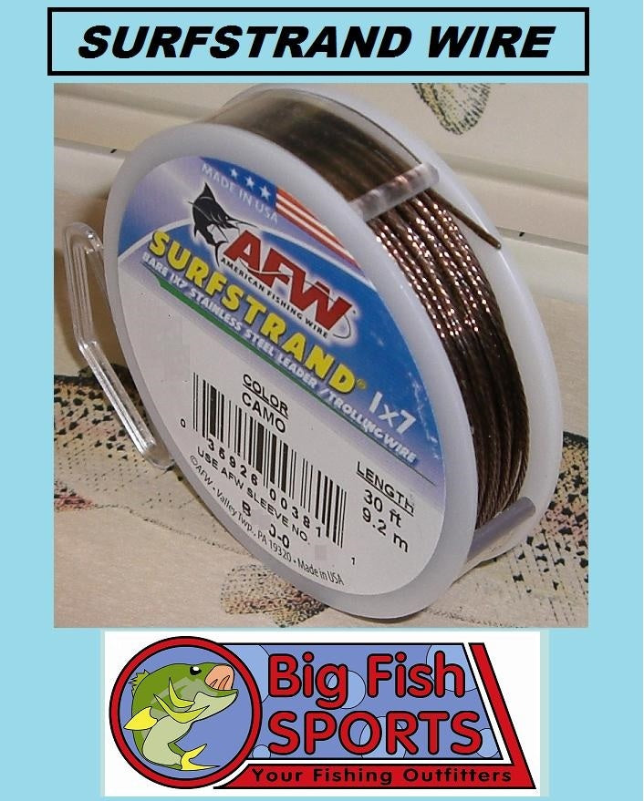 Stainless Steel Fishing Leader Wire 40lb Test, 30 Feet Camouflage