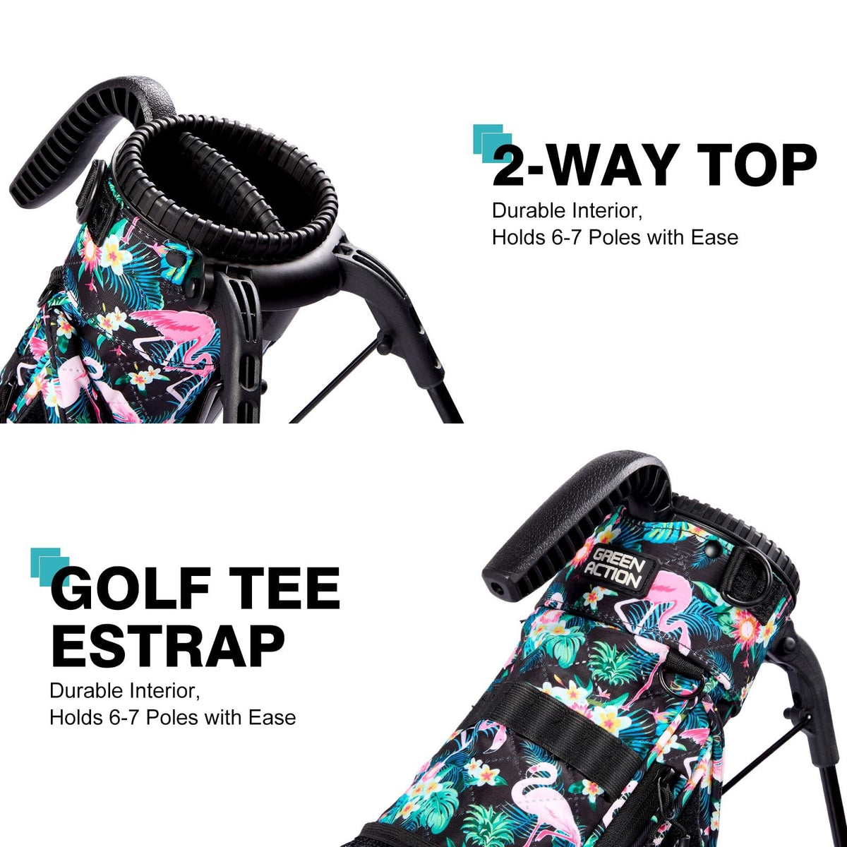 Lightweight Golf Stand Bag with Strap & Cooler Pocket - Fits 5-6 Clubs