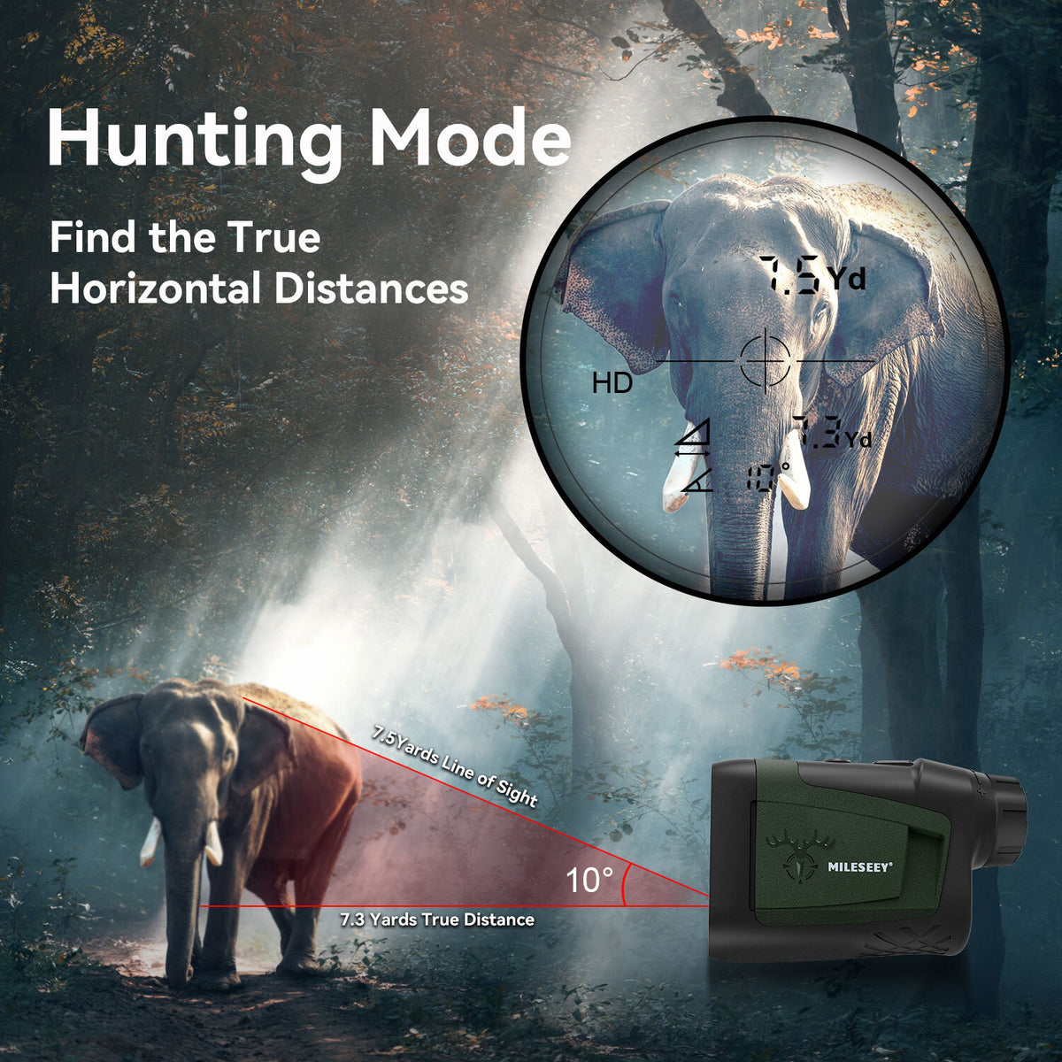 Laser Rangefinder for Hunting and Archery Up to 800 Yards with Angle & 6X Magnification