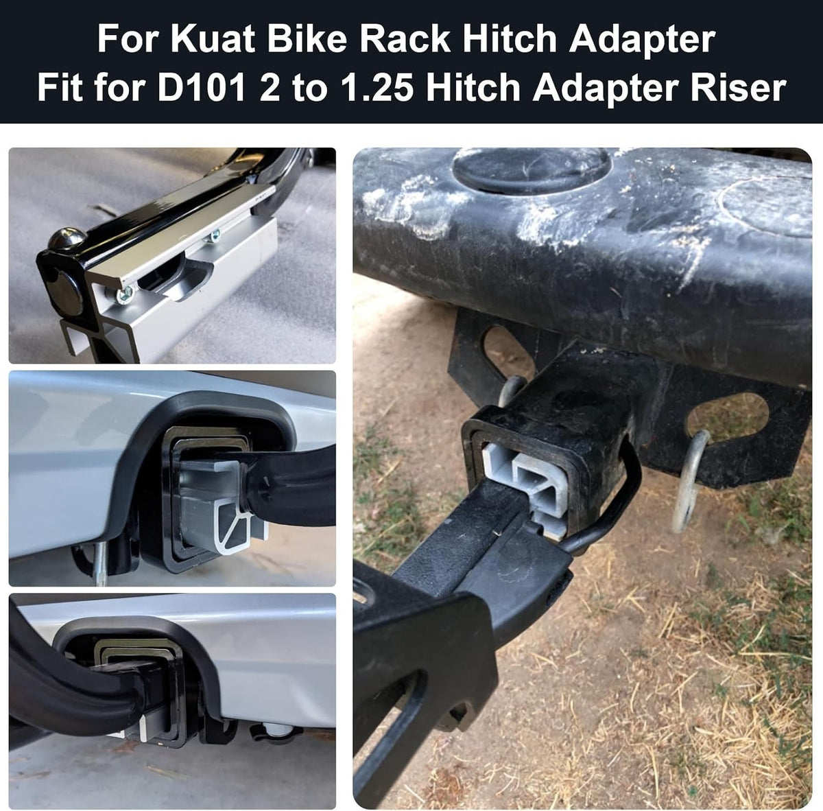 Bike Hitch Adapter 1.25 to 2 Inch Aluminum for Bike Racks Compatibility