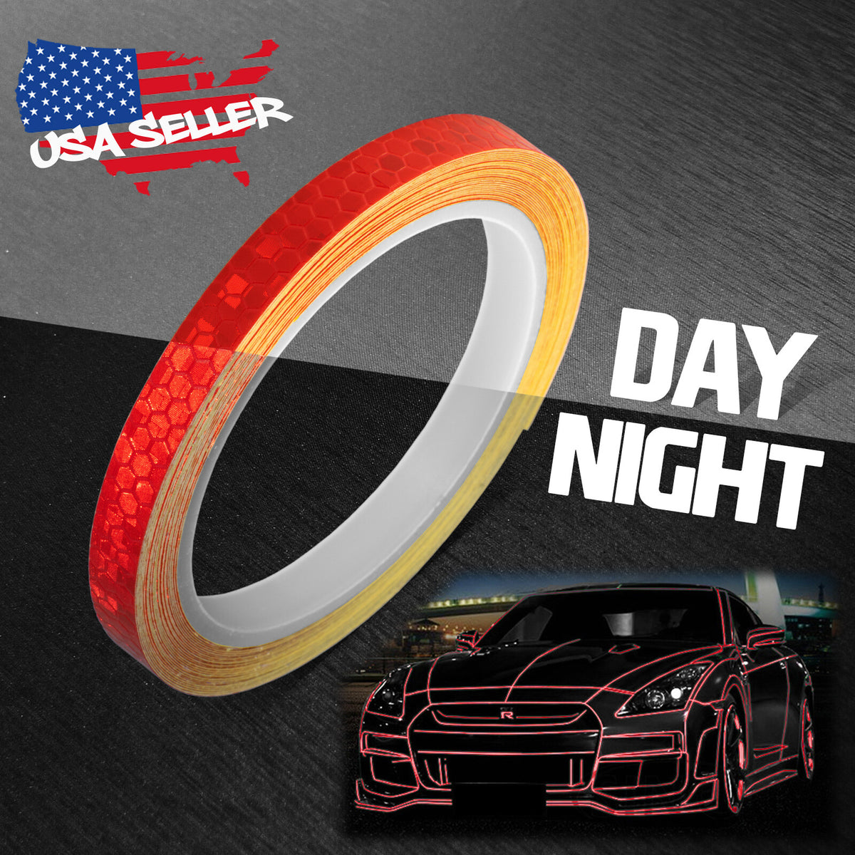 Reflective Safety Tape 26FT Roll Self-Adhesive Pinstripe Decal for Vehicles & Outdoor Gear