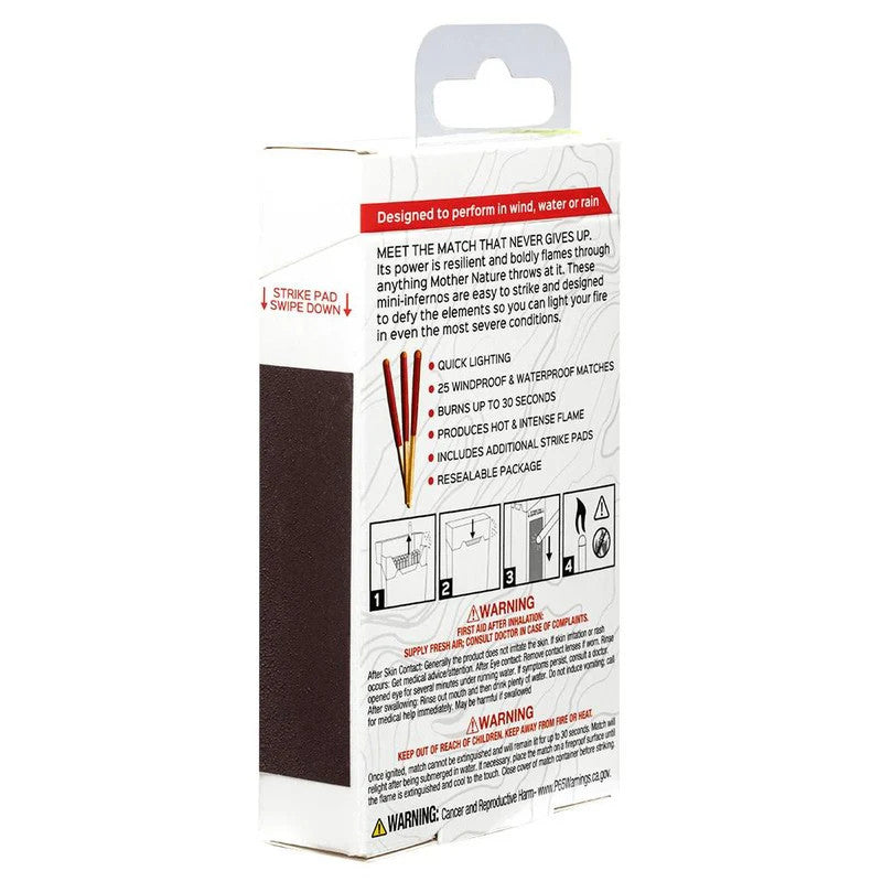 Windproof Waterproof Match Sticks Refill 25-Pack for Outdoor Use