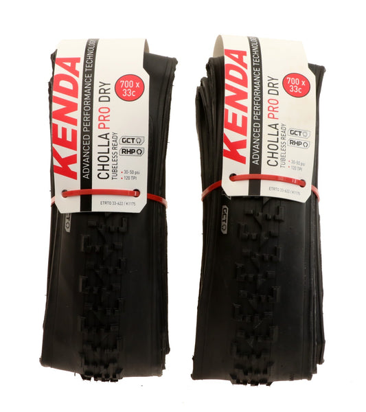 Kenda Cholla Pro Dry 700x33c Tubeless Folding Gravel Bike Tires Pair