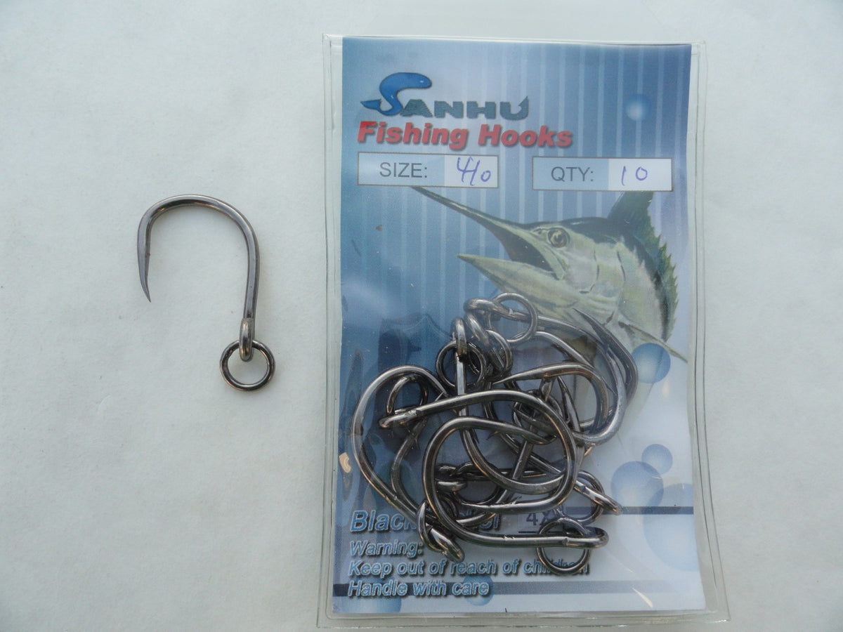 Strong Ringed Live Bait Hooks Size 4/0 - 40 Pieces Fishing Hooks