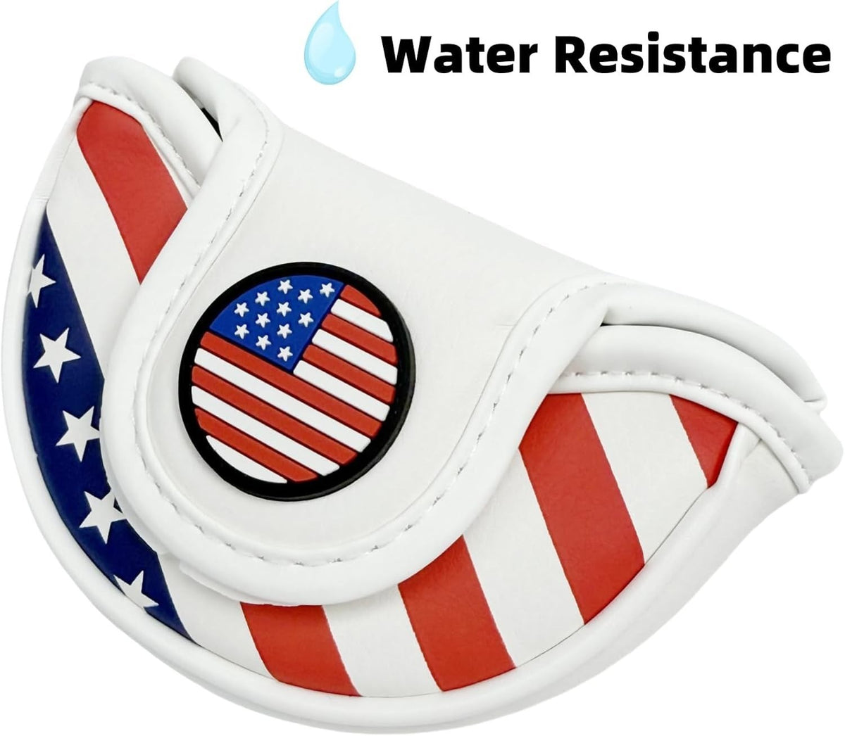 Magnetic Golf Headcover for Mallet Putters USA Flag Design - Half Mallet